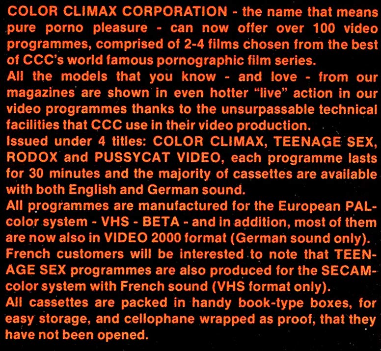 Climax list color film ColorClimax2 directory