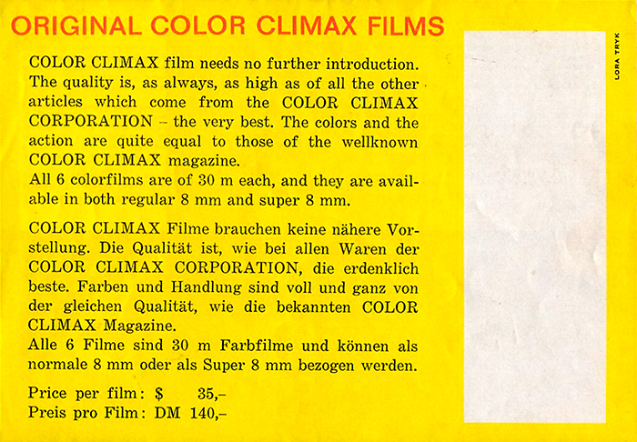 Color climax film list